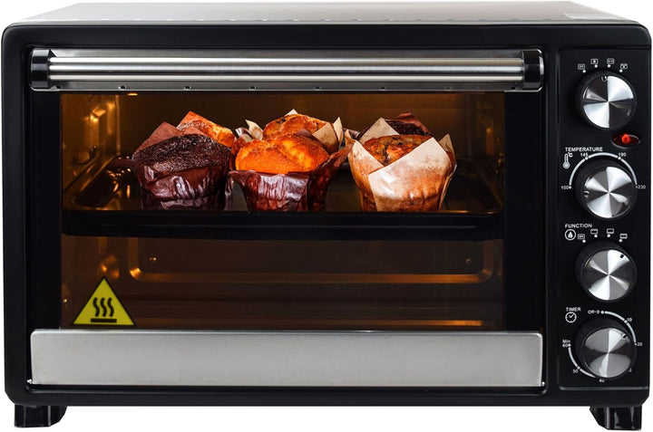 Syntrox Germany 45 Liter Mini Stand Backofen mit Umluft und Drehspiess Miniofen Minibackofen Pizzaof