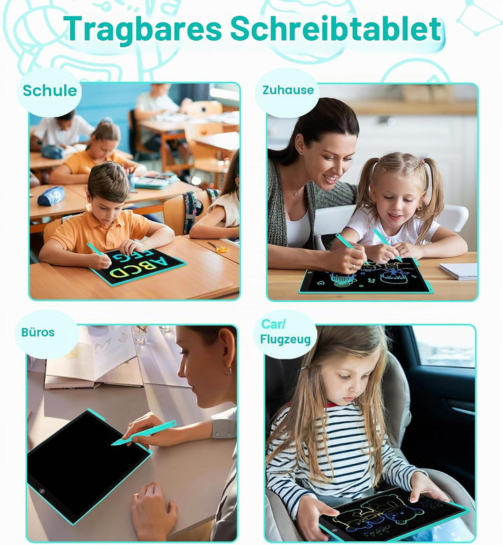 Bunte LCD Schreibtafel Kinder 15 Zoll, Maltafel Zaubertafel Writing Tablet Ektronischer Grafiktablet