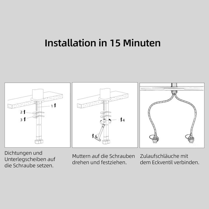 BELZ Wasserhahn Bad, Einhebel-badarmatur, Armatur Badezimmer, Mischbatterie Bad, Höhe 86 mm, Energie