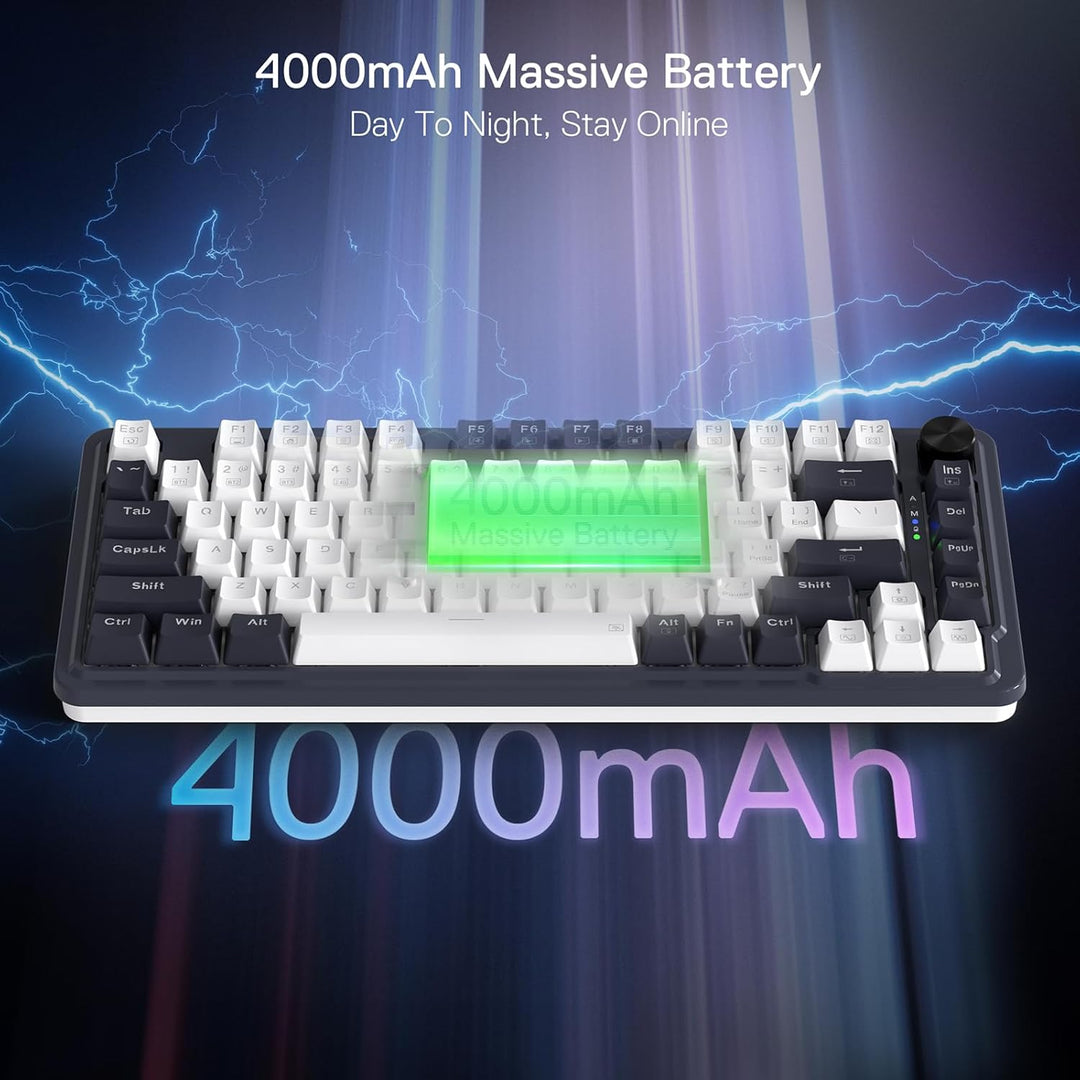 Redragon K673 PRO 75% Wireless Gasket RGB Gaming Tastatur, 3-Modus 81 Tasten Kompaktes Mechanische T