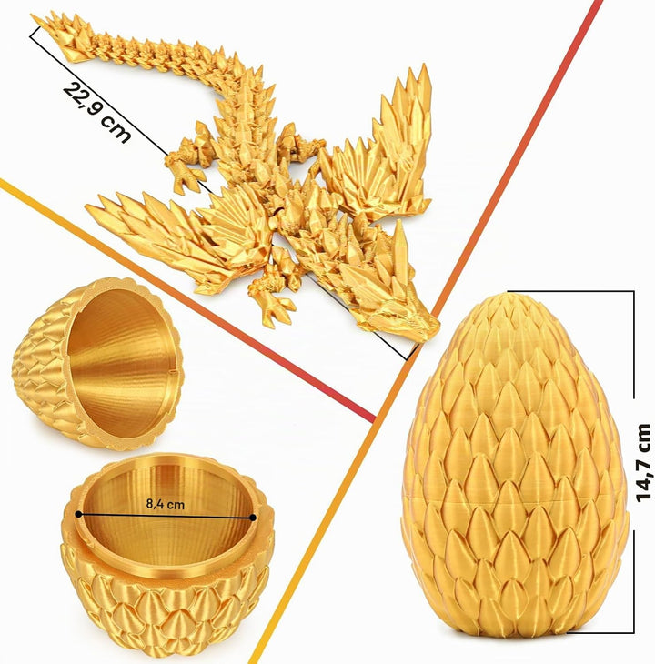 3D gedruckte Drachen Eier mit beweglichem Drachen Sammler Figuren Fidget Spielzeug für Erwachsene Ki
