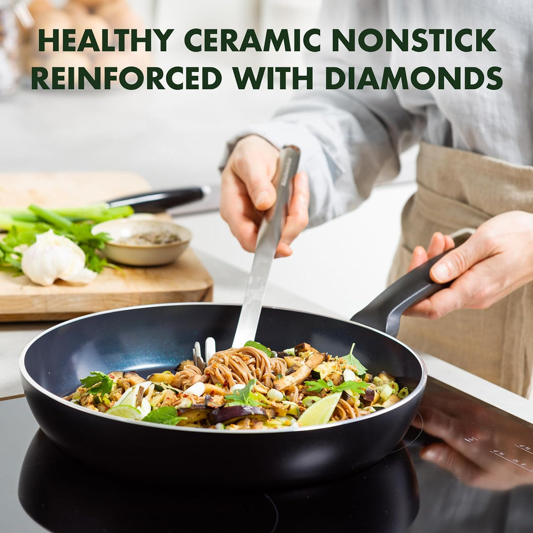 GreenPan Torino Gesunde antihaftbeschichtete Keramik Bratpfanne 30 cm, PFAS-frei, Induktion, Backofe