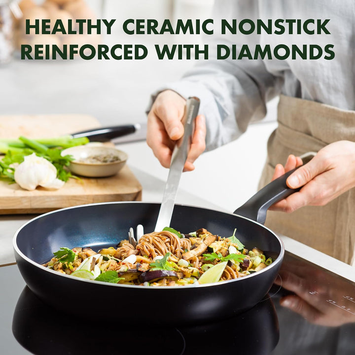 GreenPan Torino Gesunde antihaftbeschichtete Keramik Bratpfanne 30 cm, PFAS-frei, Induktion, Backofe