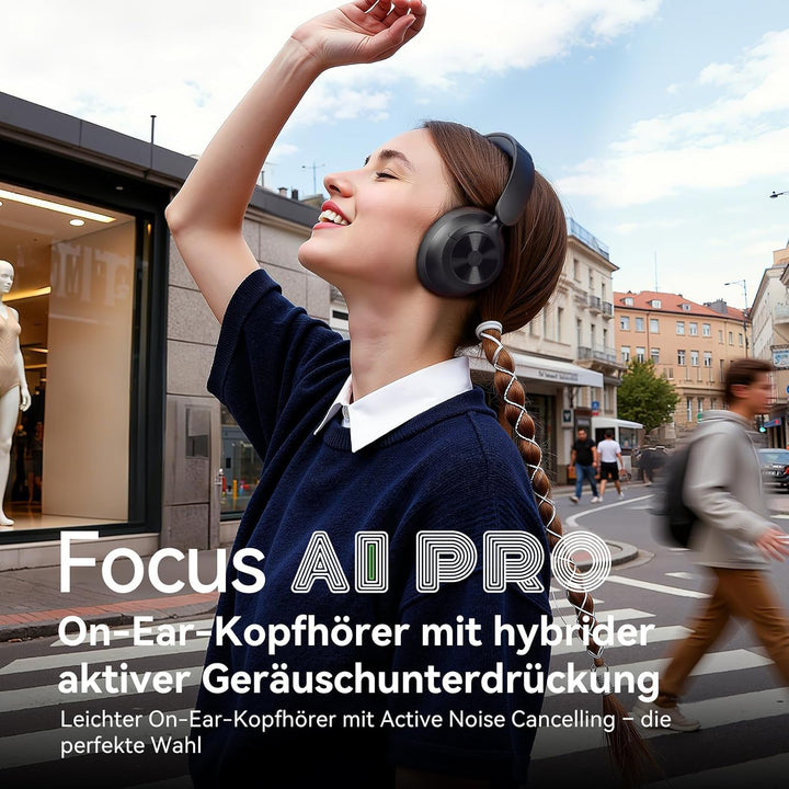 OneOdio Focus A1 Pro On Ear Kopfhörer Bluetooth, Hybrid Aktive Noise Cancelling, 70 Stunden Akku mit