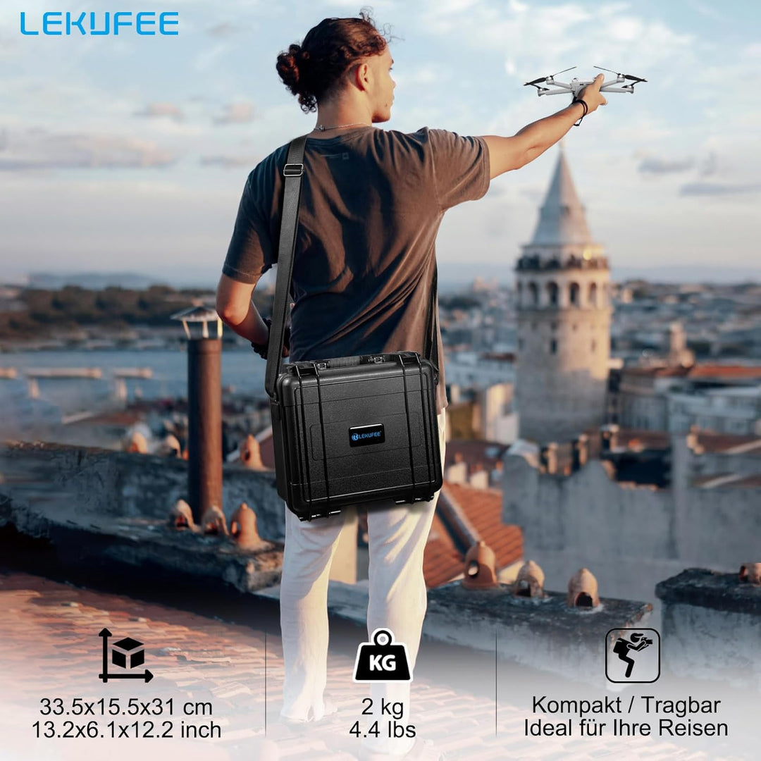 LEKUFEE Wasserdichter Hartschalenkoffer für DJI Air 3 Drohne/DJI Air 3 Fly More Combo/DJI RC 2/DJI R