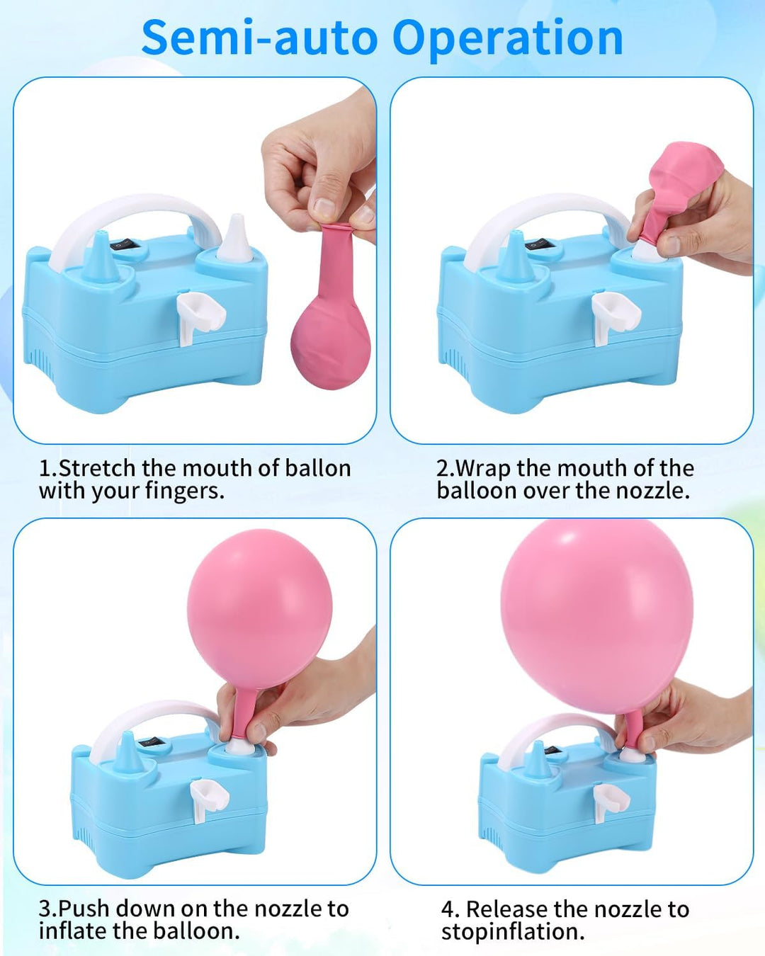 Ballonpumpe Elektrisch,Elektrische Luftballonpumpe,Ballonpumpe,Ballon Pumpe220V 400W,Elektrische Luf