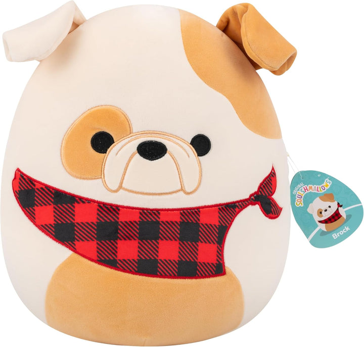 Squishmallows SQCR08585 - Brock die Bulldogge mit Bandana 30 cm, offizielles Jazwares Plüsch, superw