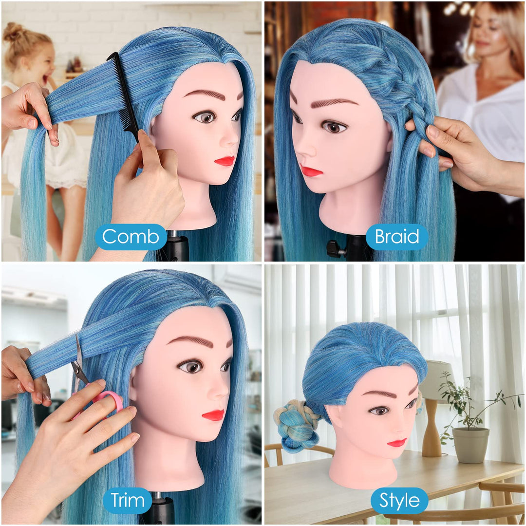 TopDirect Frisierkopf, 75cm/29.5 Zoll Puppenkopf zum Frisieren Langhaar, 100% Synthetische Haare Tra