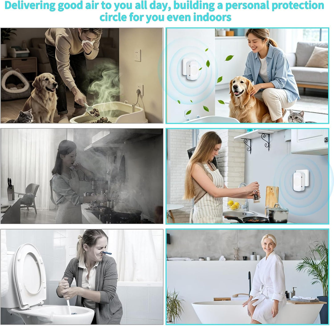 Ionisator Luftreiniger,Filterlos,17dB,3Pcs Plug & Play Air Purifier | Mini Luftreiniger steckdose fü