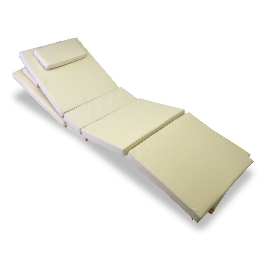 Nexos Liegen-Auflage 2er Set Polster Kopfkissen für Sauna Garten Terrasse hochwertig Creme