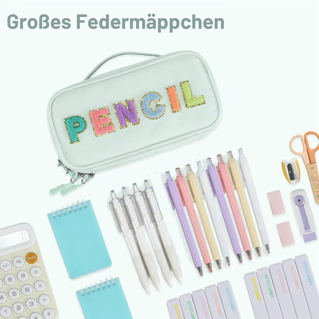 Federmäppchen Niedliches Federmäppchen für Mädchen, geräumige Federtasche mit Griff für Schule und B
