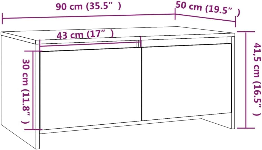 FIRBNUS Beistelltisch Couch 90x50x41,5 cm Wohnzimmertisch Holz Sofa Tisch Modern Stilvollen Kleiner