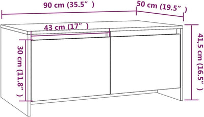 FIRBNUS Beistelltisch Couch 90x50x41,5 cm Wohnzimmertisch Holz Sofa Tisch Modern Stilvollen Kleiner