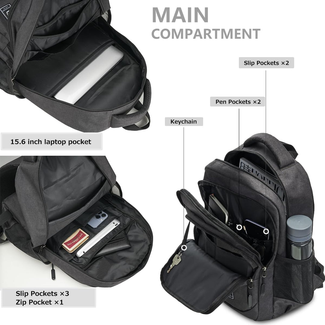 17.3 Zoll Laptop Schulrucksack Teenager Jungen und Mädchen, Rucksack Herren Gross mit Laptopfach Was