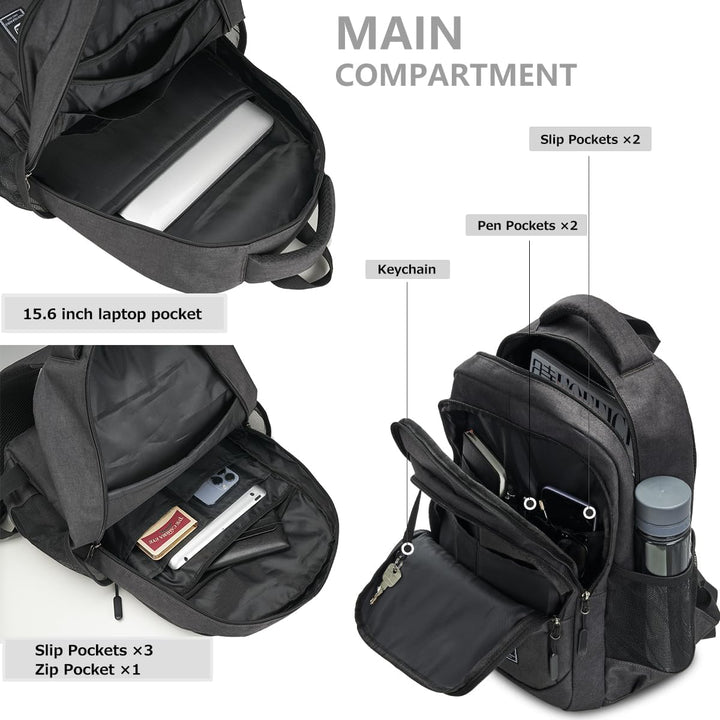 17.3 Zoll Laptop Schulrucksack Teenager Jungen und Mädchen, Rucksack Herren Gross mit Laptopfach Was