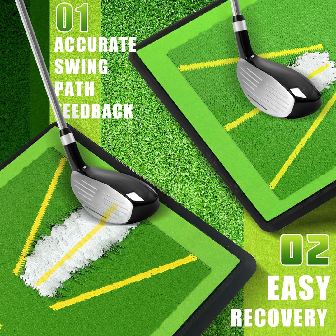 Golf Abschlagmatte Golfmatte mit 1 Austauschbar Golf Trainingshilfen Mat für Schlagbahn-Analyse, Rut