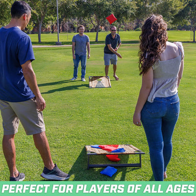 GoSports Tragbares Cornhole Toss Spiel-Set mit PVC-Rahmen, mit 8 Sitzsäcken und Tragetasche, wählen