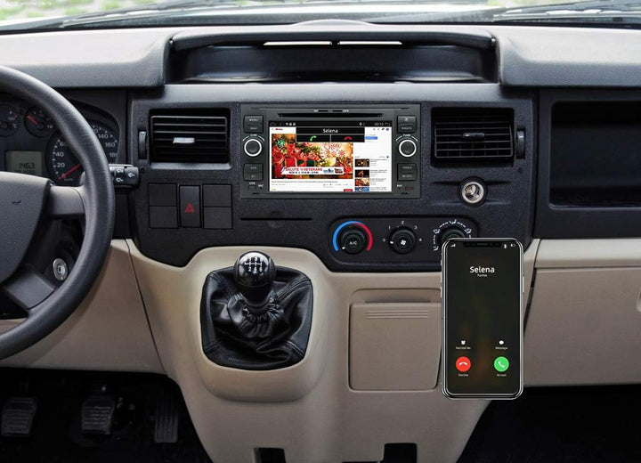 Android 14 Autoradio für Fiesta/Mondeo/Transit/Focus/Kuga-2 Din-[Integriertes Wireless CarPlay/Andro