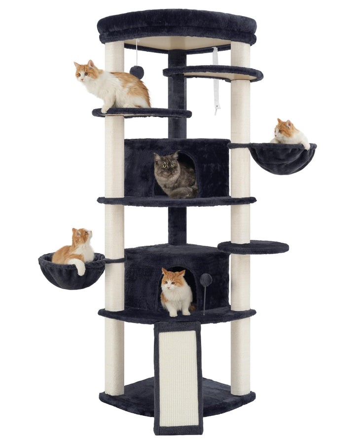 Gitelsnour Eck-Kratzbaum, Katzenbaum für Innenbereich, Mehrstöckiges katzenkratzbaum mit Sisal Kratz
