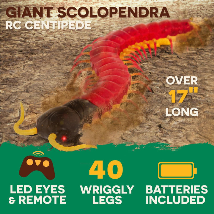 Terra by Battat – Remote Control Toy – RC Centipede – LED Eyes & Remote – Batteries Included – 6 Yea