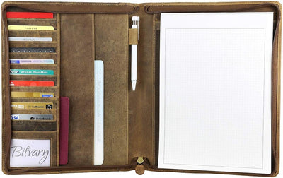 Greenburry Vintage A4 Leder Reissverschluss Schreibmappe Konferenzmappe Aktenmappe Dokumenten Colleg