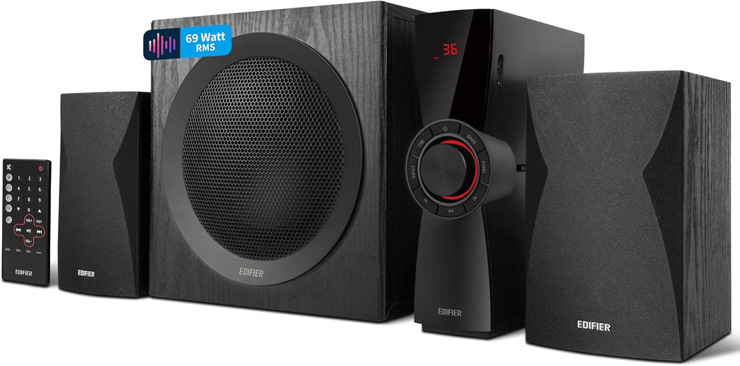 Edifier CX7 Aktives 2.1 Home-Entertainment-System mit Bluetooth V5.0, 21cm (8 Zoll) Subwoofer und In