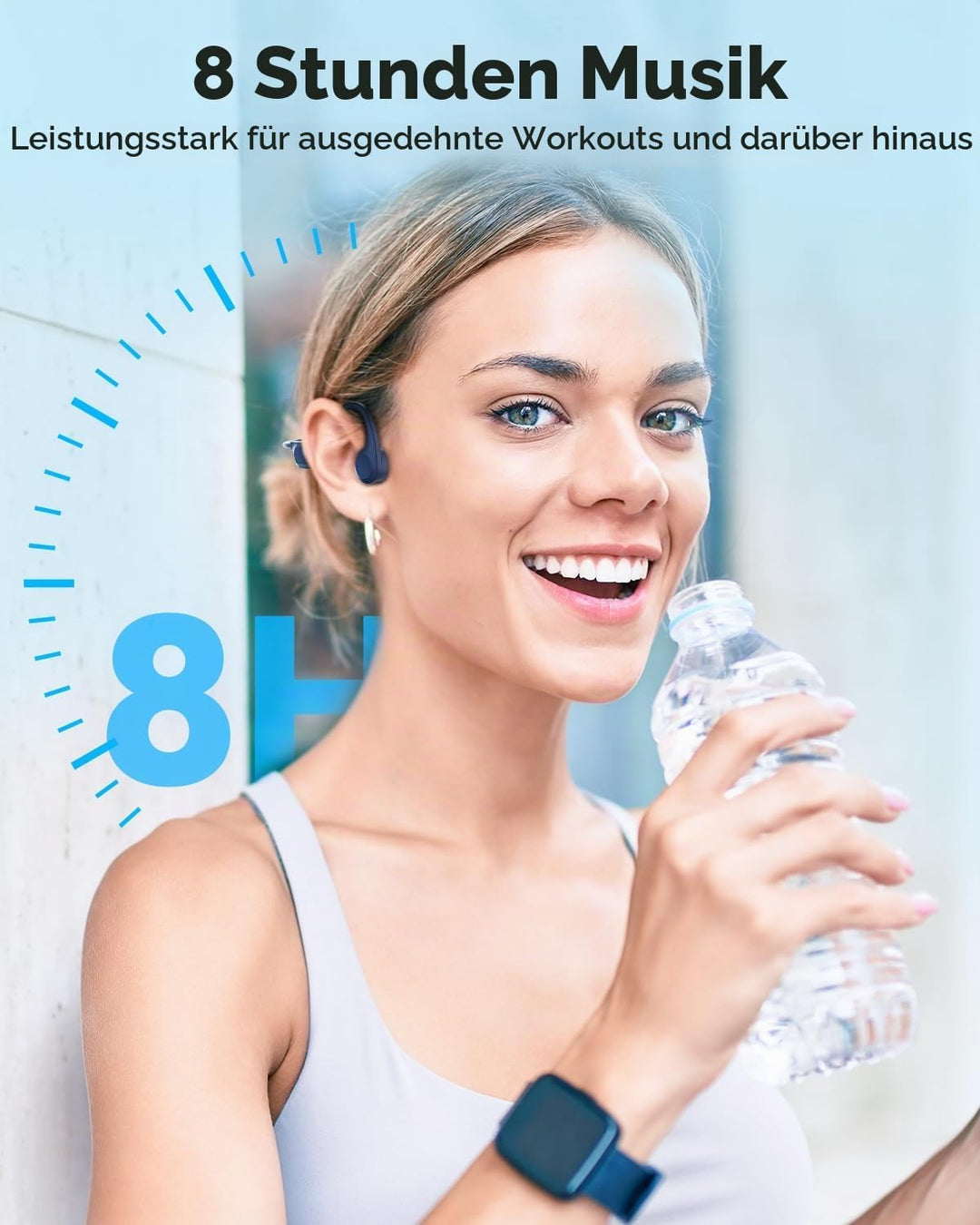 MONODEAL Knochenschall Kopfhörer Bluetooth 5.3 Open Ear Kopfhörer, Typ-C Ladeanschluss, IPX6 wasserd