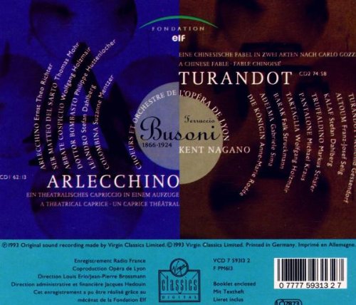 Ferruccio Busoni: Arlecchino / Turandot (Zwei Opern-Gesamtaufnahmen), Audio-CD