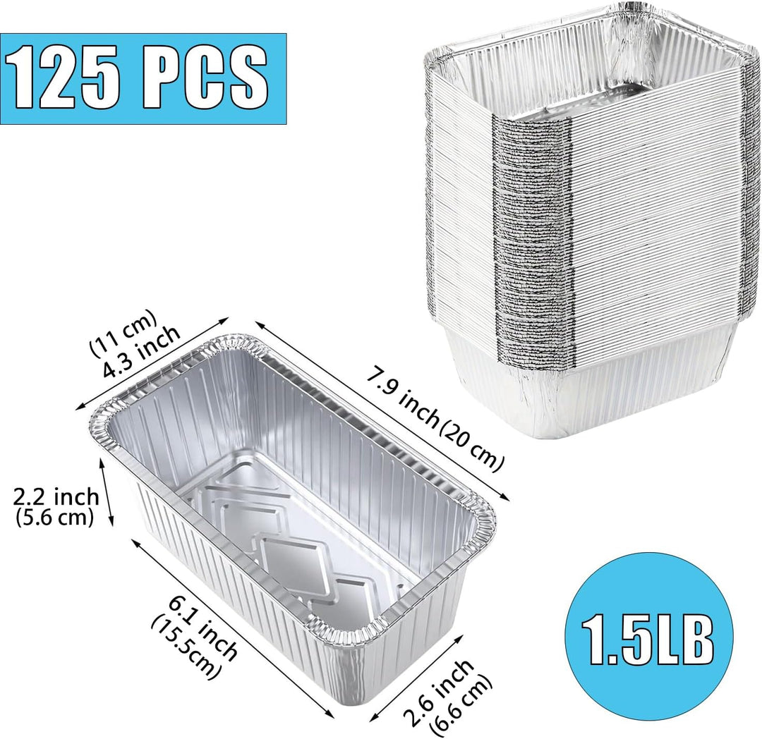 Cobenga 125 Packungen Aluminiumfolien-Backformen, 7,8 x 4 Zoll Einweg-Backformen aus Alufolie, Mini-