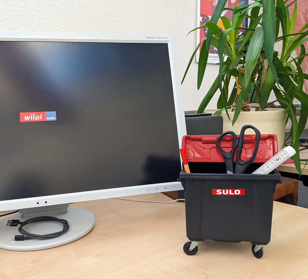 Sulo Mini Mülltonne Container 1100L Nachbildung | Tisch-Mülleimer Klein | Desktop Büro Schreibtisch