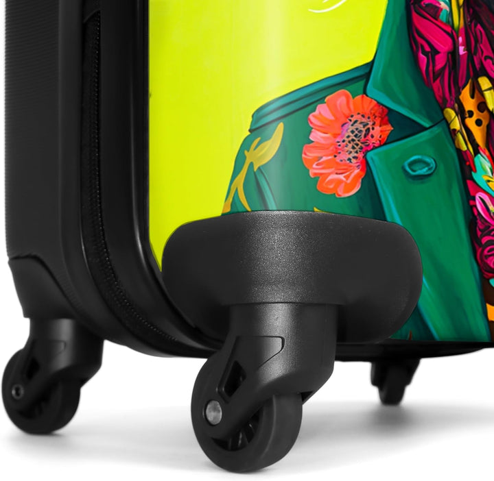 NoBoringSuitcases.com® Koffer Handgepäck Trolley Rollkoffer Kleine Reisekoffer mit 4 Rollen - Panthe