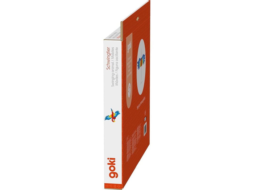 goki Schwingtier Papagei 65 cm - Schwingfigur Mobile für Babybett, toller Hingucker für das Kinderzi