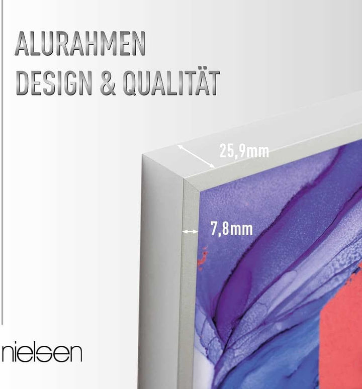 nielsen Bilderrahmen, 10 x 15 cm, Aluminium, Silber matt, Fotorahmen zum Auftstellen und Aufhängen i