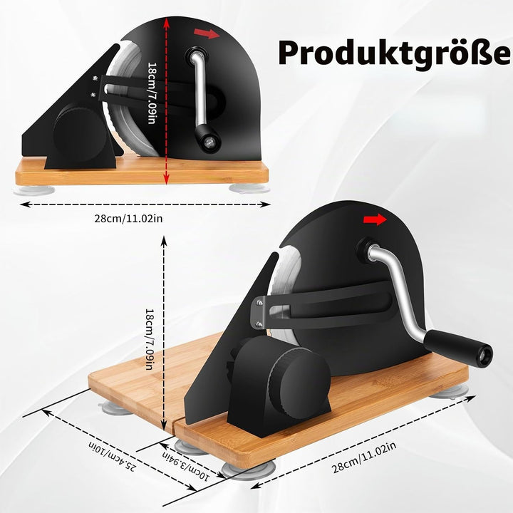 Brotschneidemaschine manuell, Edelstahl 304 Allesschneider Mit Skala &amp; Saugnäpfen, Einstellbare Dick