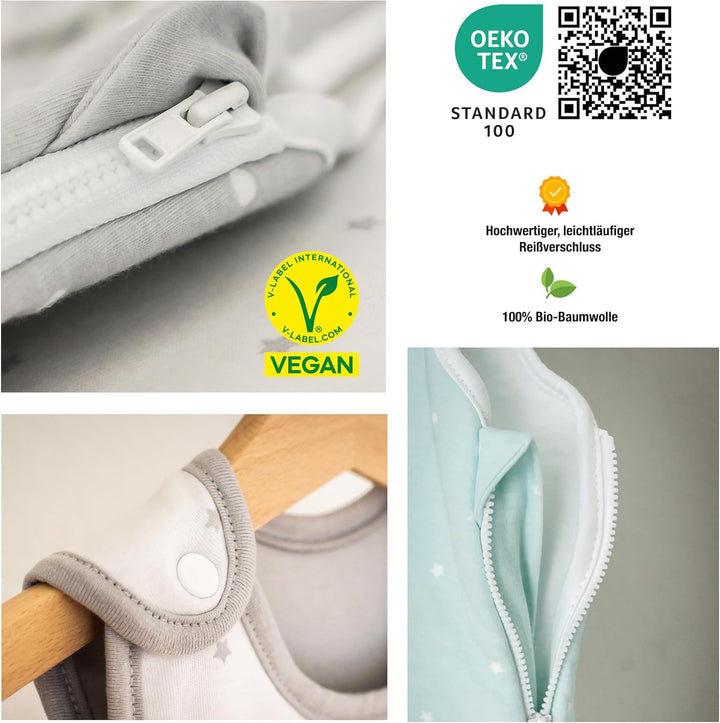 Ehrenkind® Baby Sommerschlafsack Rund | Bio-Baumwolle | Oeko-TEX® Sommer Schlafsack Baby Verschieden