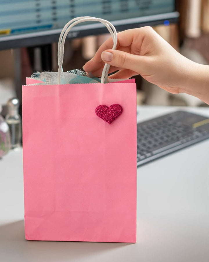 BESCOST Papiertüten, 40 Stück Geschenktüten, Kraftpapiertüten mit Henkel, 21 x 27 x 11cm, Geschenktü