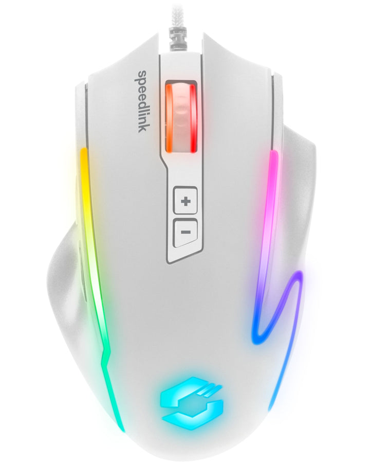 Speedlink DECUS NX - RGB Gaming Maus mit Kabel, bis 12800dpi, Programmierbar, Dauerfeuer Taste, USB