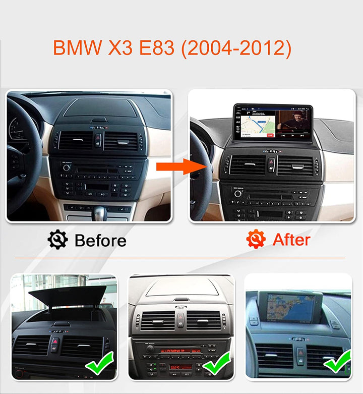 JOYX - [6G+128G] - Android 15 IPS Autoradio Passt für BMW X3 E83 (2004-2012) - Kabellos CarPlay/Andr