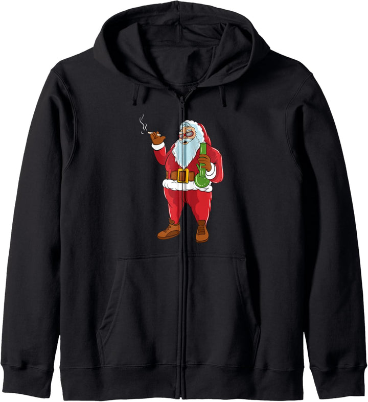 Stoner Christmas Ugly Design - Merry Kushmas Santa Bong Weed Kapuzenjacke