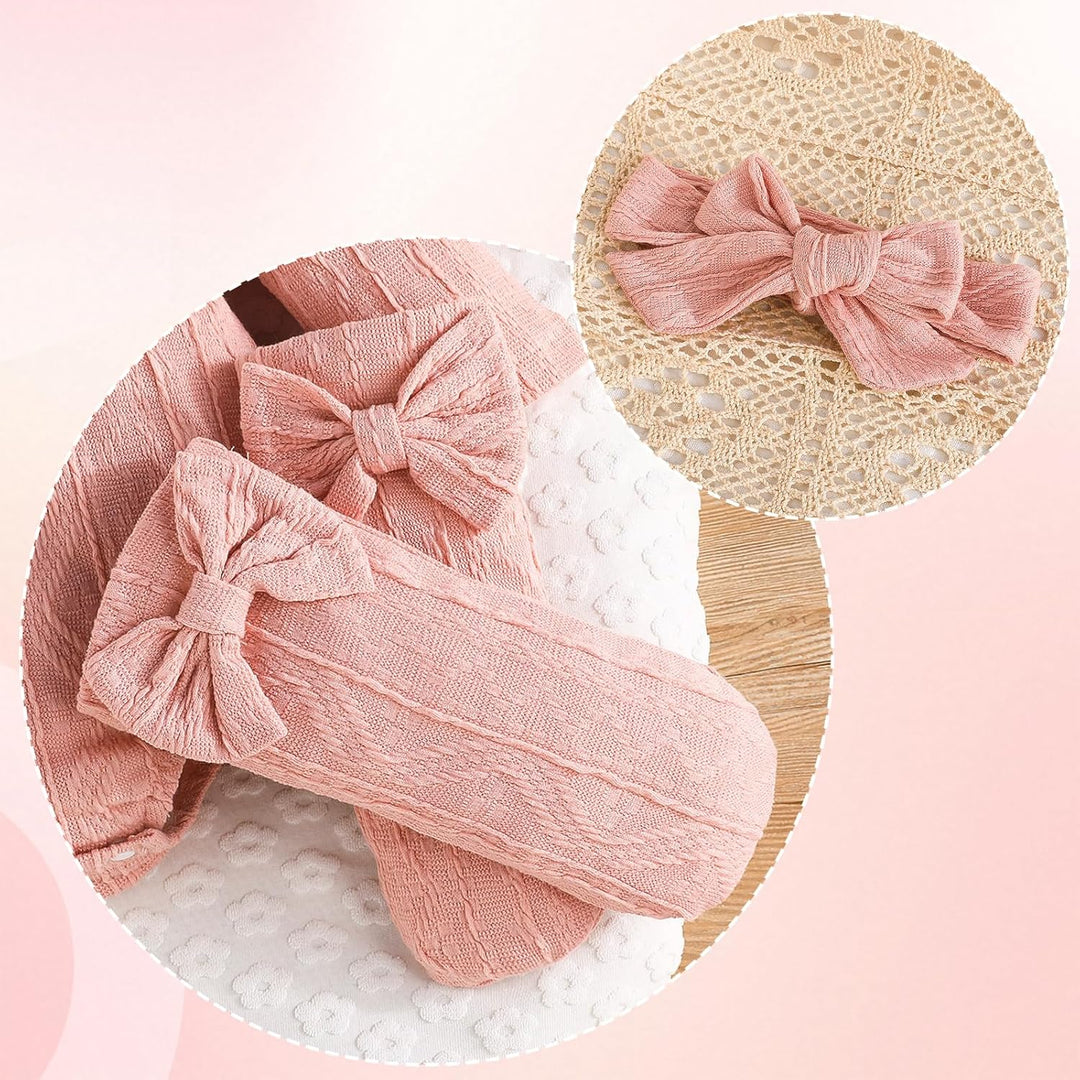 Kunyeah 3Pcs Baby Mädchen Outfits Kleinkind Ruffle Strampler Langarm Bodysuit+Bow Haarband+Socken Ne