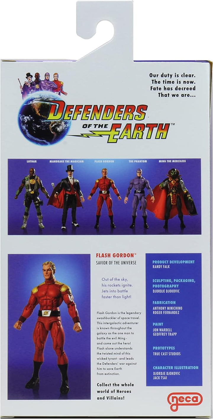 NECA 42600 - Defenders of The Earth Series - Flash Gordon - 17,8 cm grosse Actionfigur