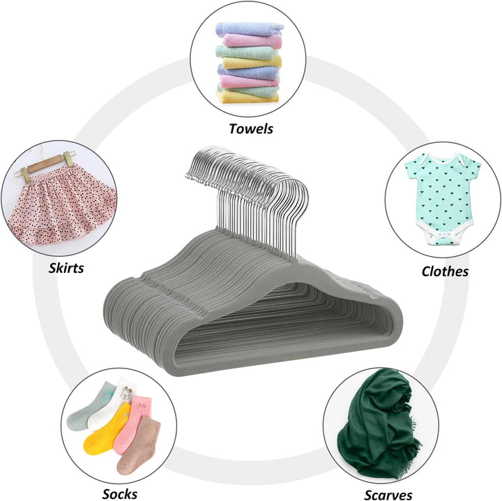 30 Pack Baby Anti-Rutsch-Samt Kleiderbügel, Säuglings- und Kleinkinderbügel, Ultra-schlanke, Platzsp