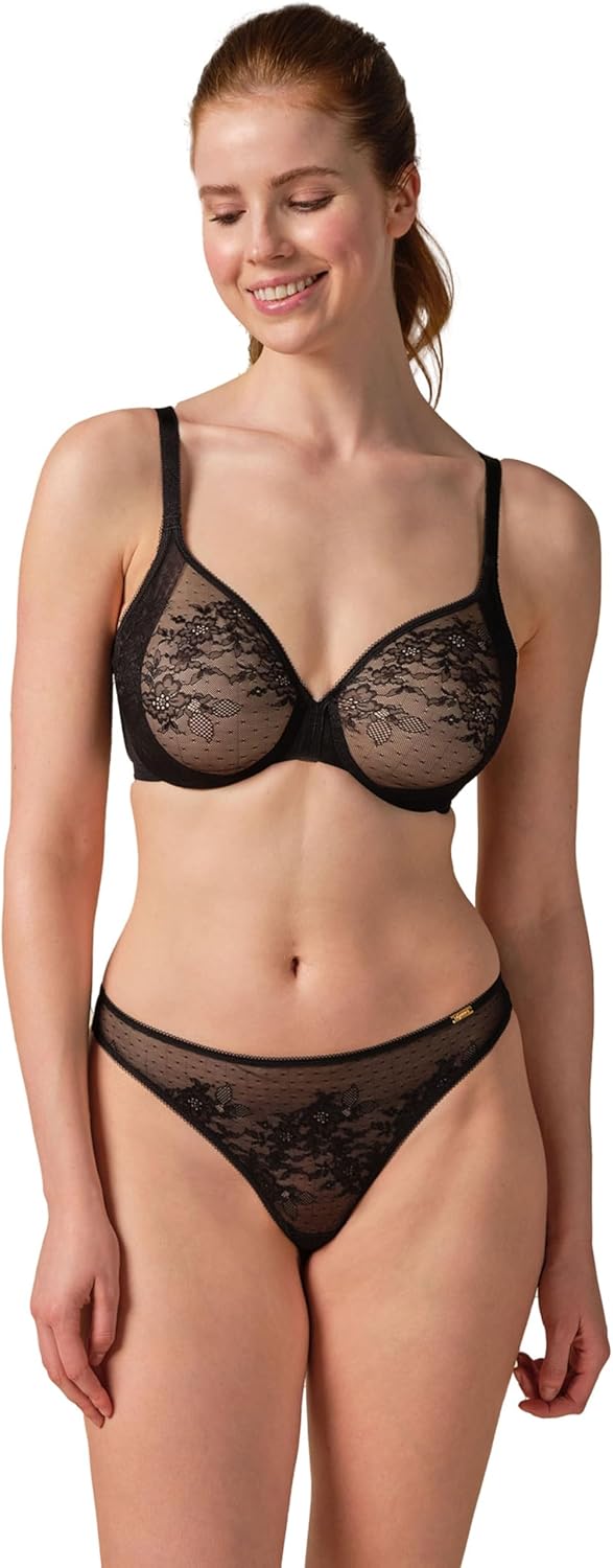 Gossard Damen Glossies Lace Sheer Bra BH, Undurchsichtige 70A Schwarz (Schwarz), 70A Schwarz (Schwar