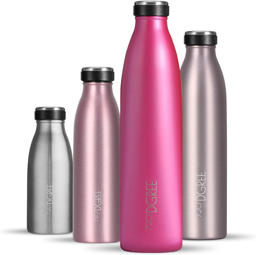 720°DGREE Edelstahl Trinkflasche “milkyBottle” - 750ml - BPA-Frei, Auslaufsicher, Kohlensäure geeign