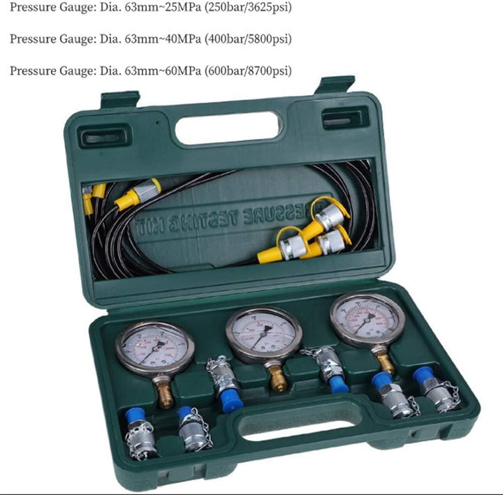 Hydraulisches Manometer, Hydraulikdruck-Test-Kit Druckbeständigkeit für die hydraulische Druckprüfun