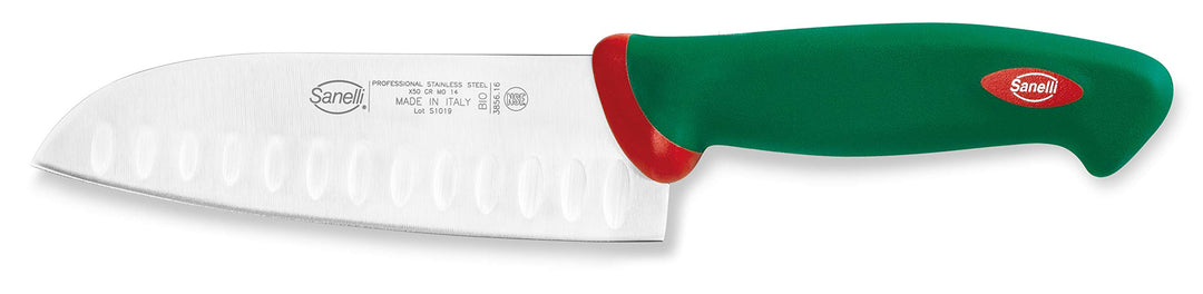 Coltello santoku lama olivata in acciaio inox cm 16 made i