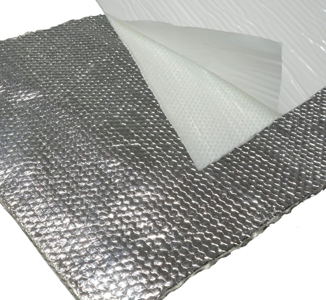 3 Stück Alu-Fiberglas Hitzeschutzmatte 1,00 x 0,20 m selbstklebend &amp; reflektierend | VIELE GRÖSSEN &amp;