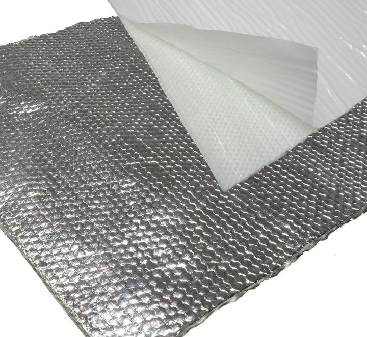 3 Stück Alu-Fiberglas Hitzeschutzmatte 1,00 x 0,20 m selbstklebend &amp; reflektierend | VIELE GRÖSSEN &amp;
