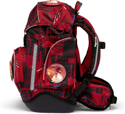 ergobag pack Set ergonomischer Schulrucksack, Set 6-teilig AlarmBärreitschaft - Rot