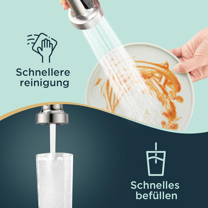 FORIOUS Wasserhahn Küche, Mischbatterie Küche Ausziehbar Brause, Einhebelmischer Küchenarmatur Spüla
